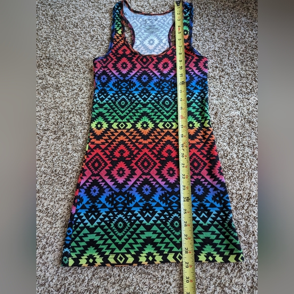 Colorful Aztec Print Ribbed T-Shirt/Mini-Dress (Rainbow of Colors) - Picture 11 of 12